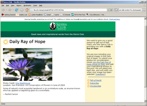 Sierra Club Daily Ray of Hope by Kira Stackhouse