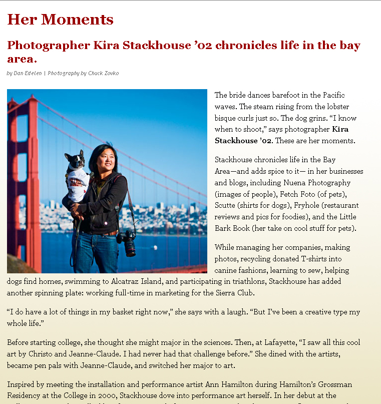 Lafayette College Alumni Magazine | San Francisco Pet Photographer